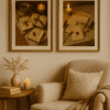 Cozy Vintage Reading Nook Cozy vintage printable wall art set featuring letters, books, and candlelight – perfect for romantic reading corners