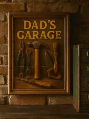 Dad’s Garage Printable Wall Art – Father’s Day Gift, Rustic Man Cave Decor Man Cave decor to gift dad