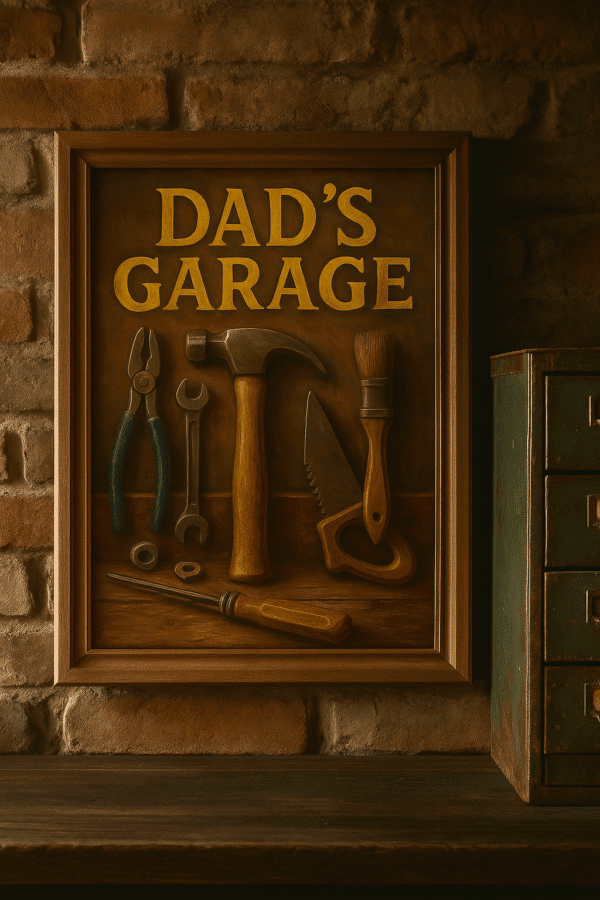 Dad’s Garage Printable Wall Art – Father’s Day Gift, Rustic Man Cave Decor Man Cave decor to gift dad