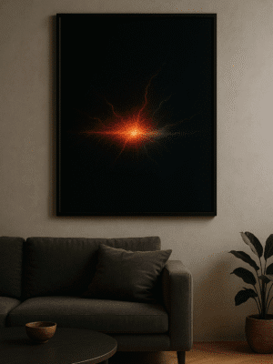 Energizing Burst Above Modern Sofa Radiant Surge – Bold Modern Wall Art Print for Cinematic Interiors