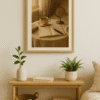 Warm Neutral Reading Nook – Minimalist Wall Art & Cozy Room Decor Inspiration A Quiet Morning