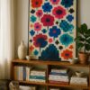 home decor ideas, house interior, book sheld ideas decor Pixelated Floral Dreamscapes – Bold Abstract Floral Art Print